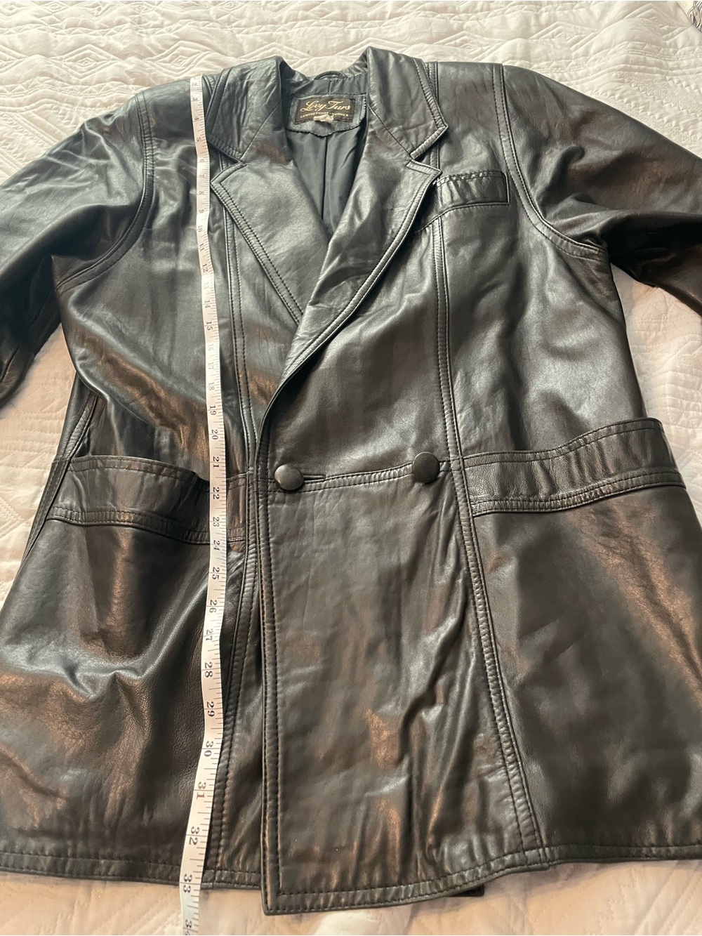 😍 Coat Sale ,Closet Clean Out ! Black Leather Blazer Jacket - Picture 5 of 15